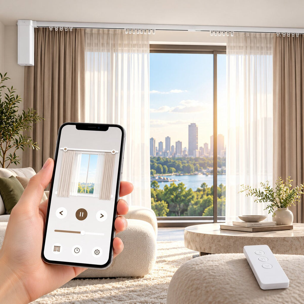 DINUZO Smart Curtain Track 3–5 m – șină electrică pentru perdele