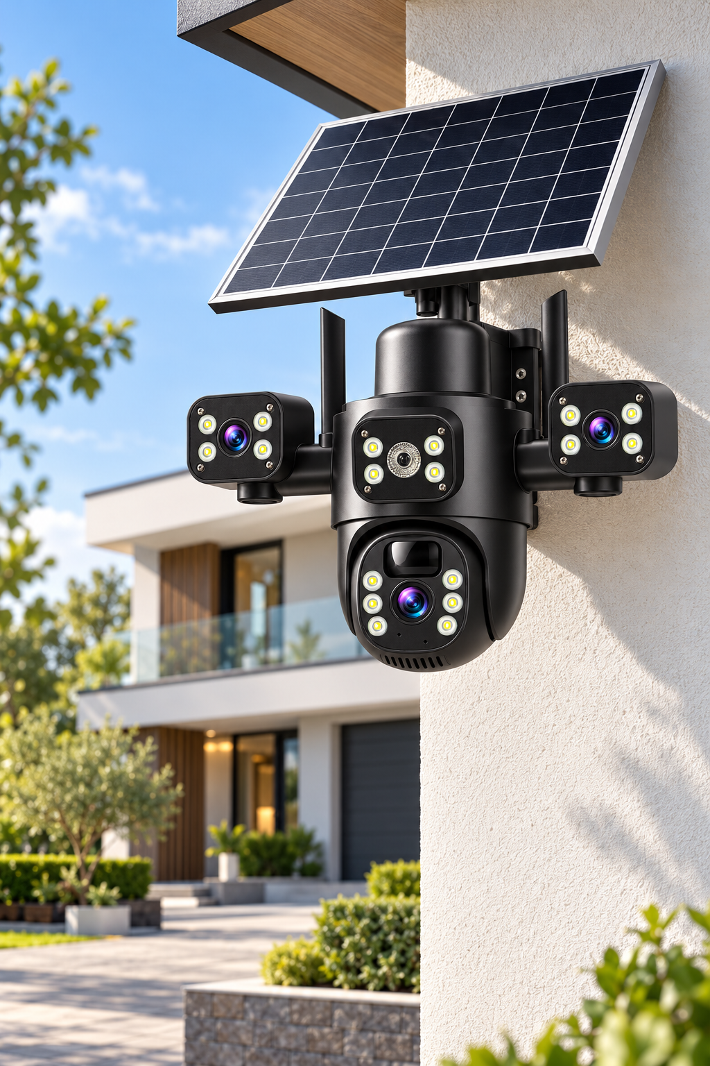 Cameră solară montată pe exteriorul casei
