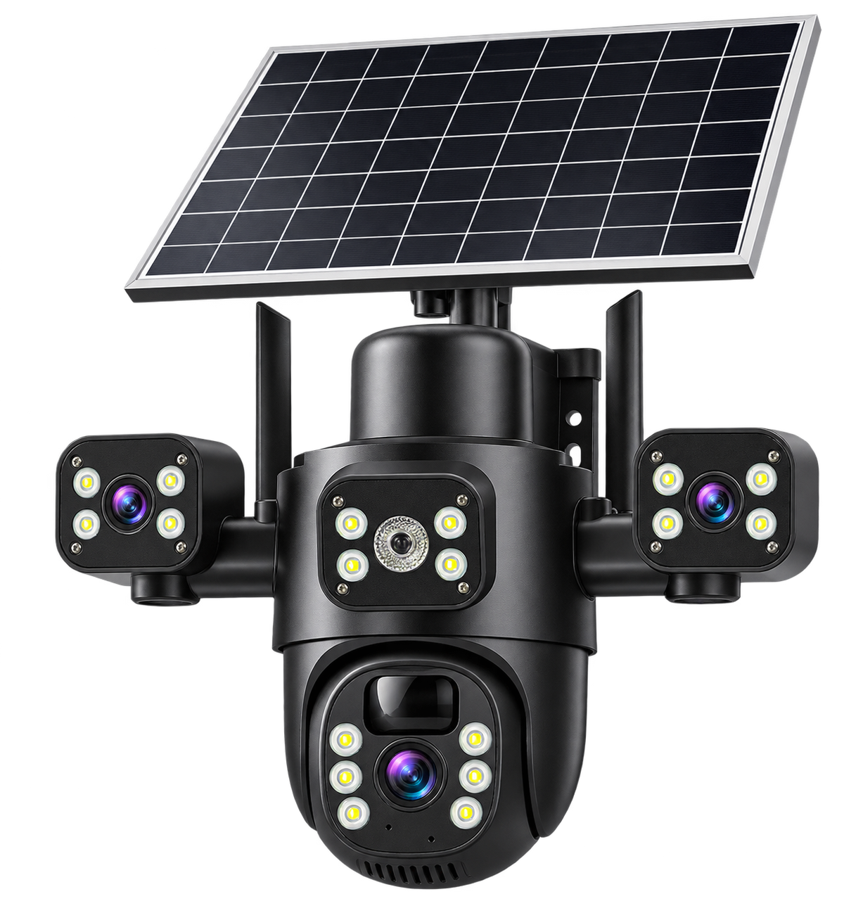 Cameră de supraveghere solară DINUZO cu trei lentile