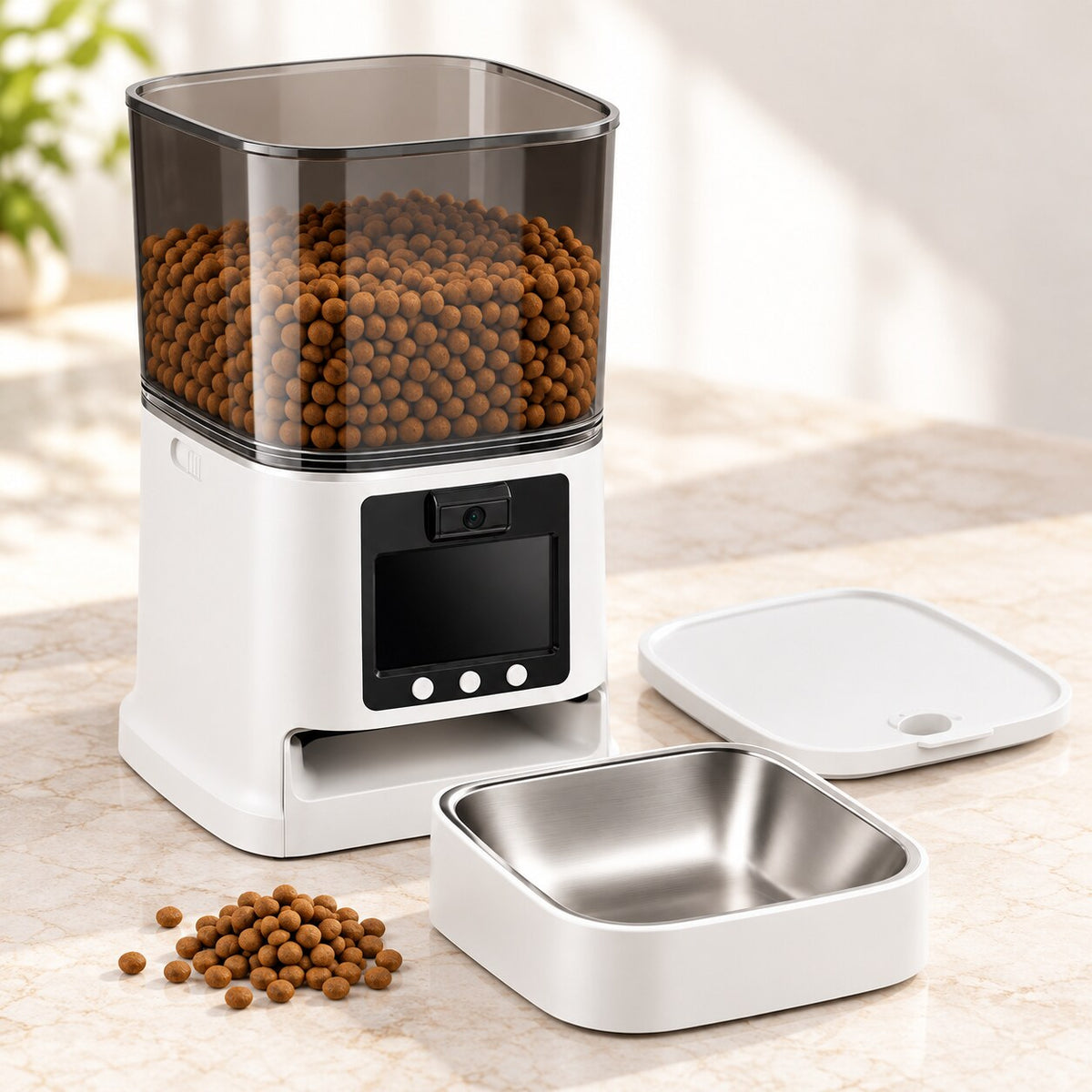 DINUZO Smart Pet Feeder 5L cu cameră și apel video